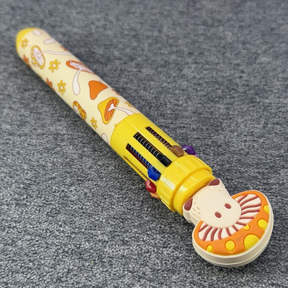 Mushroom Multiple Color 10 Pen Retractable Multi Color Ink 80s Woodland Forest